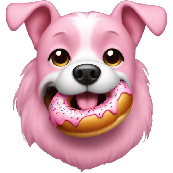 pink dog with donut emoji