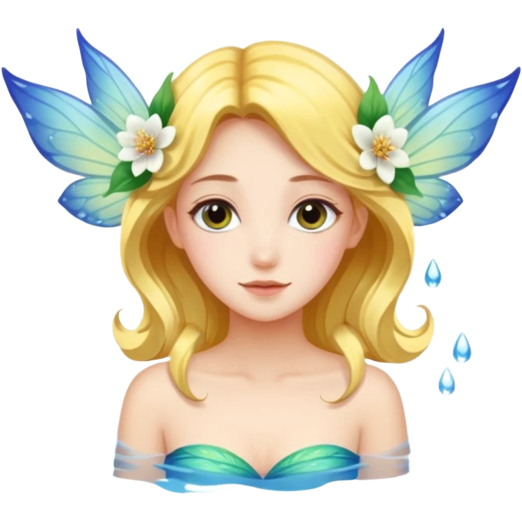 Water and blossom fairy emoji