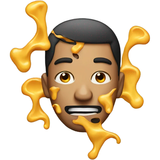 A man with Chili cheese on his face emoji