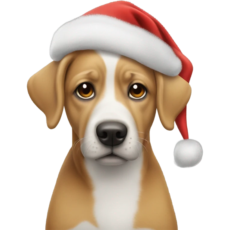 Dog wearing a Santa hat￼ emoji
