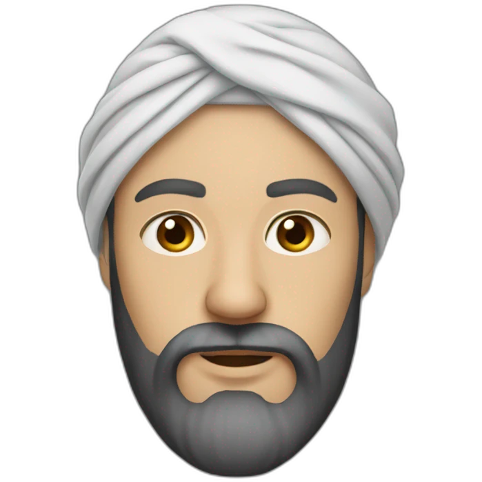 white man wearing turban dark brown beard emoji