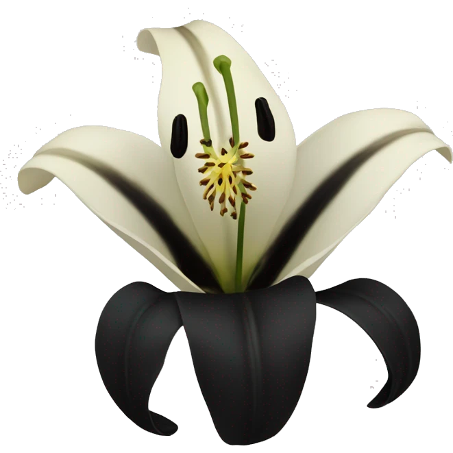 Black lily flower emoji