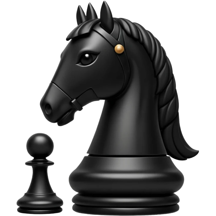 simple piece of chess knight in black emoji