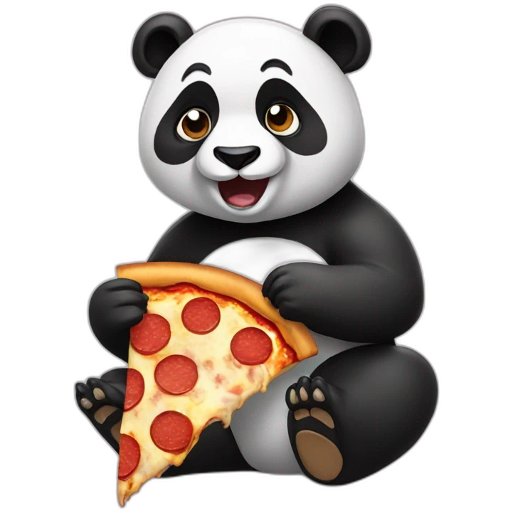 Panda eating pizza emoji