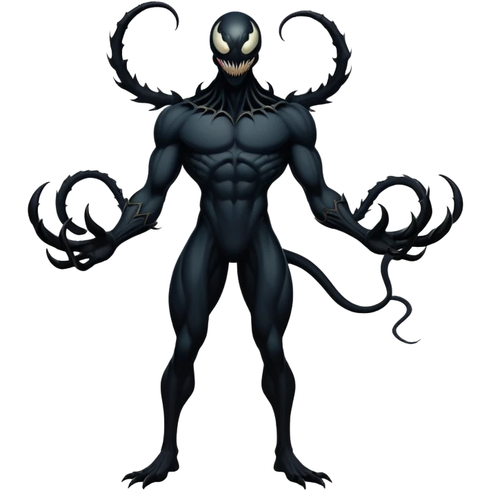 Fullbody Demiurge Venom-like shadowy god emoji
