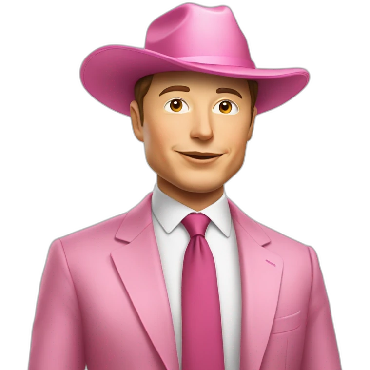 elon musk pink hat summer suit emoji