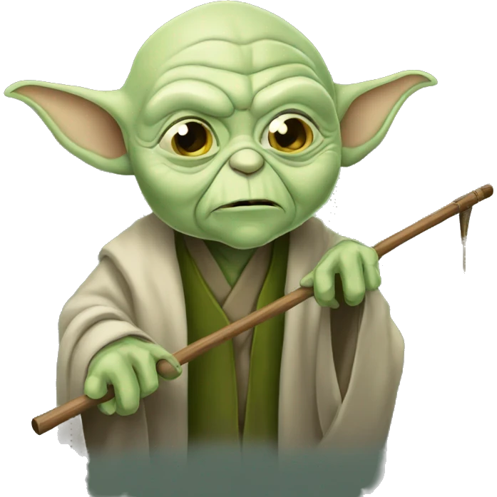 old frail bald yoda with a cane emoji