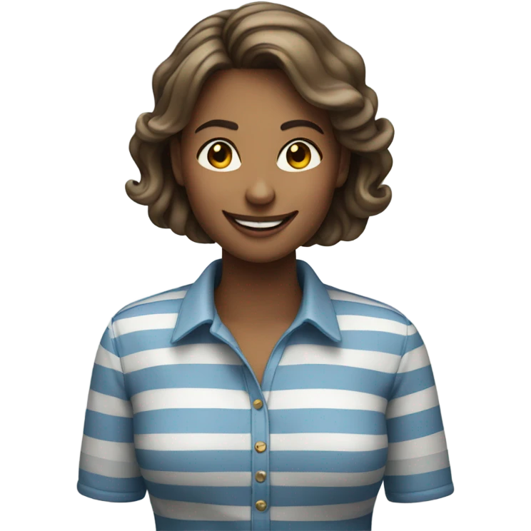 smiling woman  in striped shirt emoji