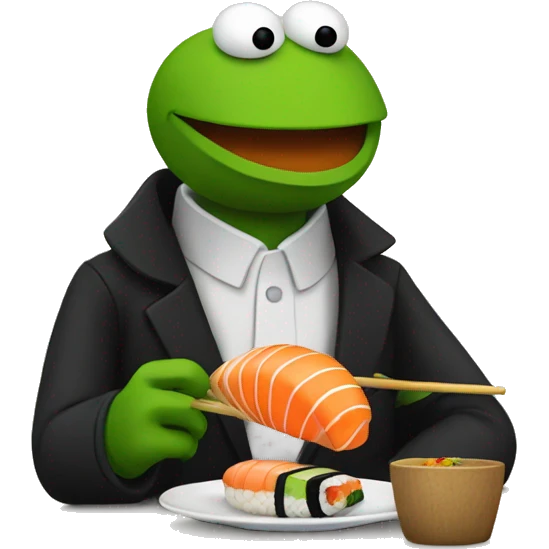 bert the muppet eating sushi emoji