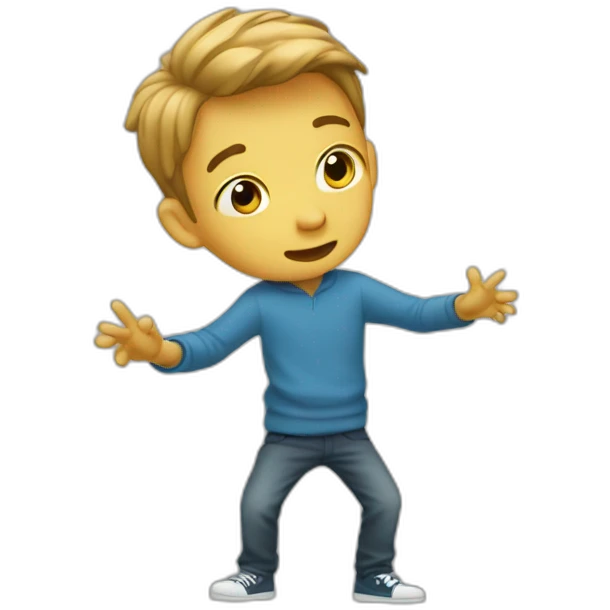 Un garçon qui dab emoji