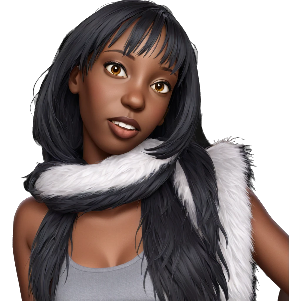 realistic portrait of dark-skinned girl emoji
