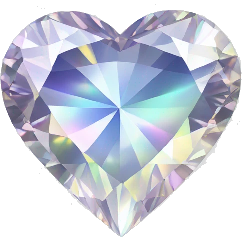 Heart shaped 56-carat iridescent diamond emoji