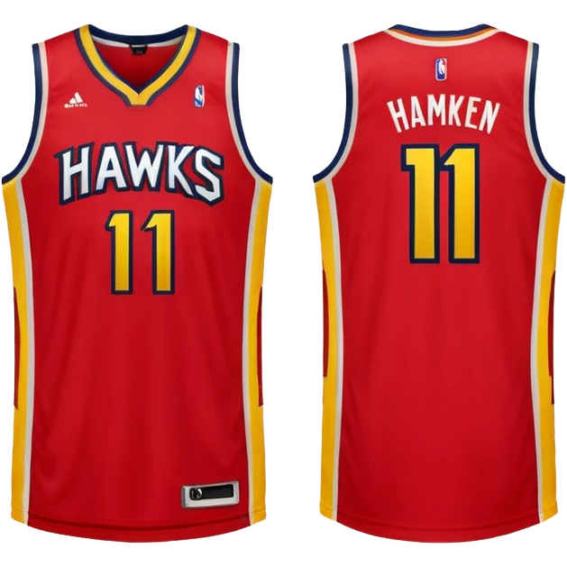 Atlanta hawks basketball jersey featuring the number 11, ios emoji style emoji