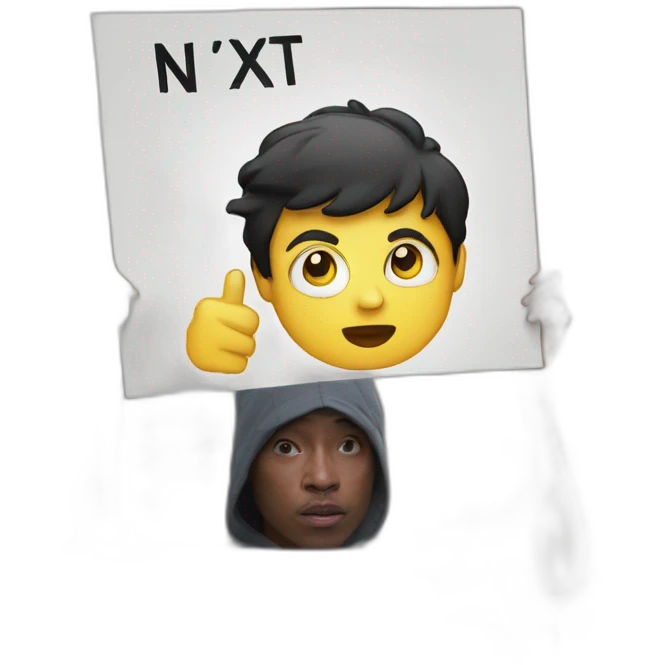 demonstrator holding up a placard emoji