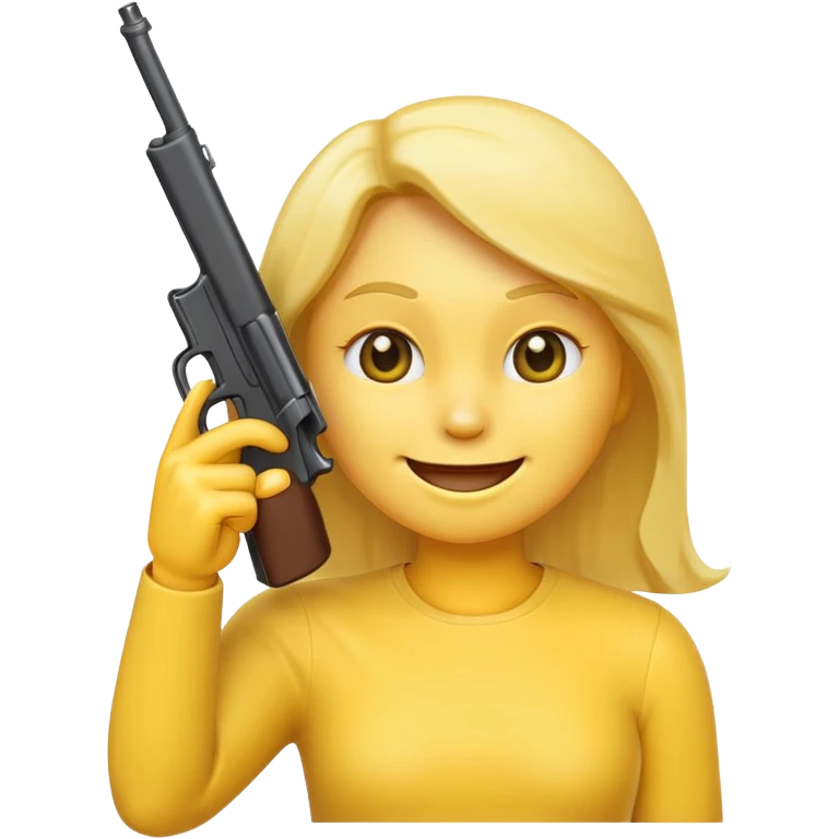 It should look like the standard smiling emoji which is ironically holding a gun pointed to his head/face emoji