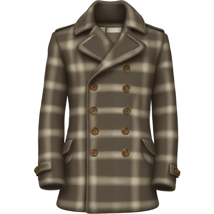 Plaid wool pea coat  emoji