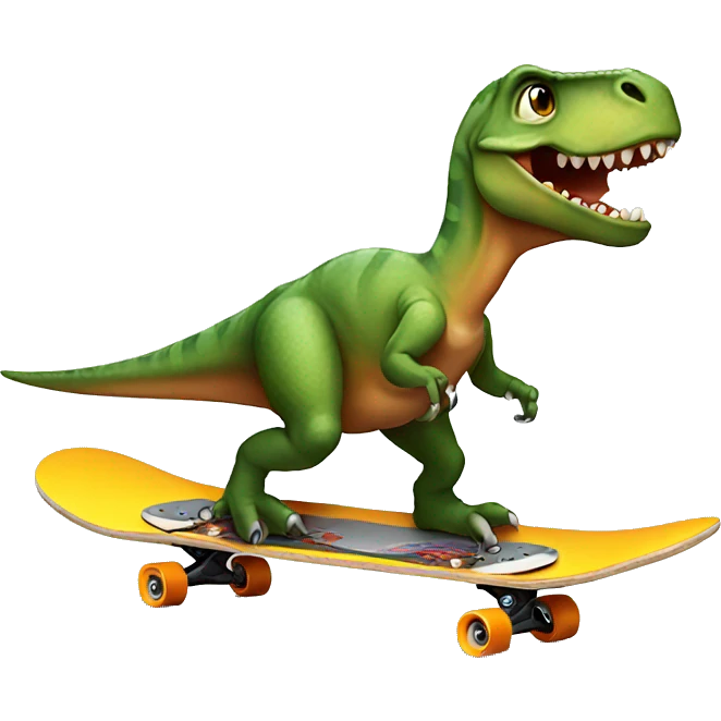 dinosaur on a skateboard  emoji