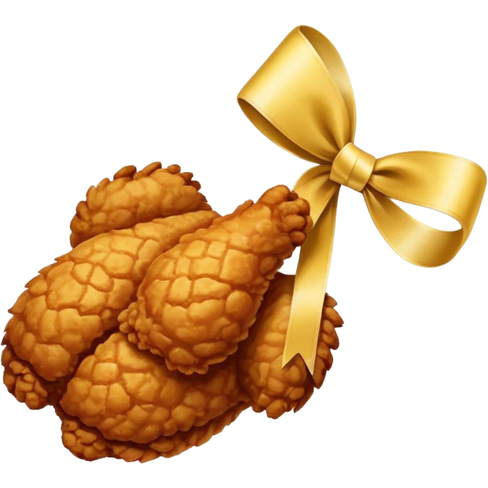 fried chicken tie up the ribbon emoji
