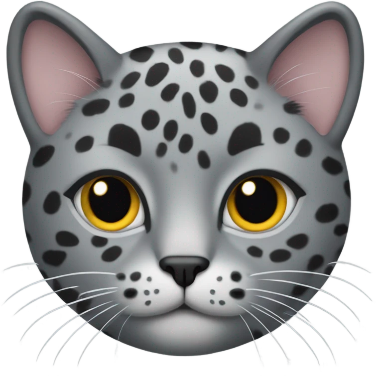Cat with gray fur and dark gray cheetah prints emoji