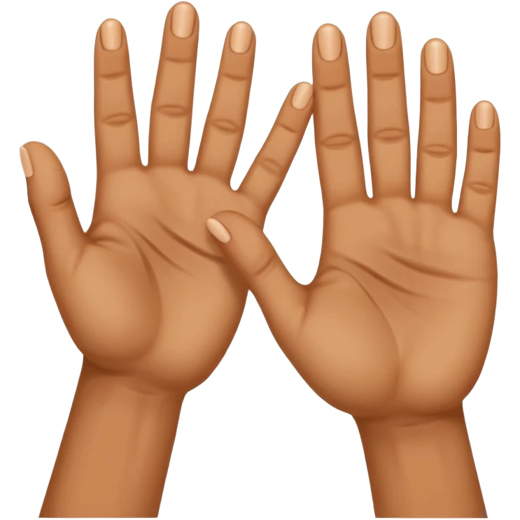 A person doing the 67 hand movement with a six on the Left hand and the seven on the right hand emoji