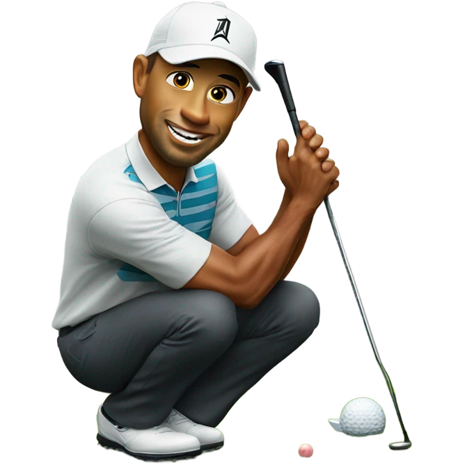 Tiger woods getting a hole in one  emoji