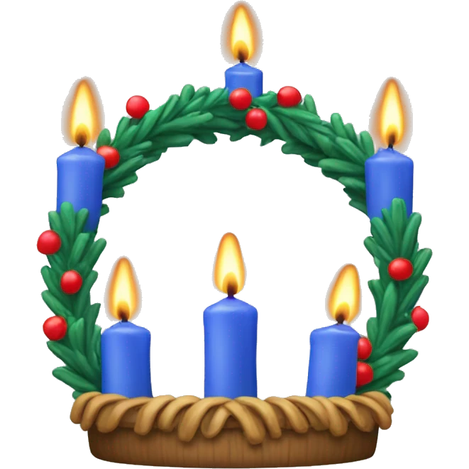advent wreath with one blue candle burning emoji