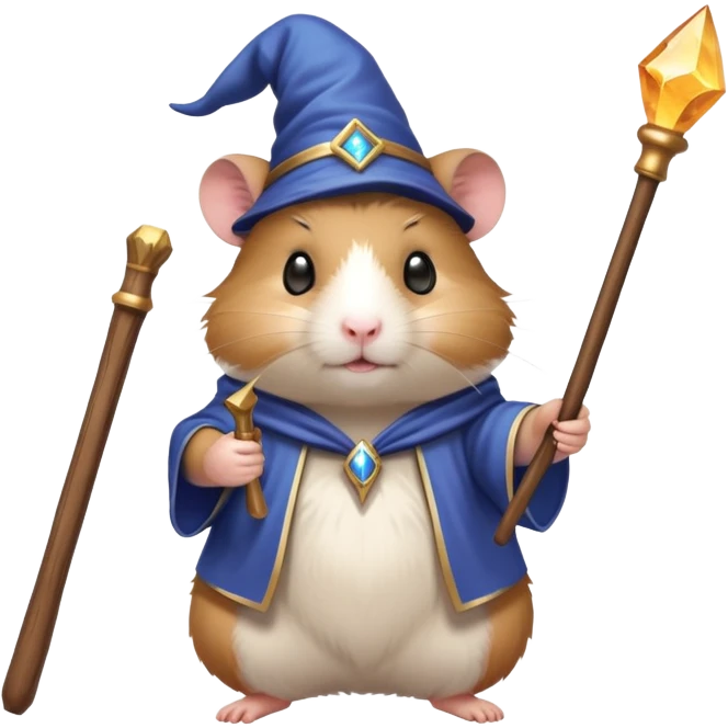Wizard hamster with a wand emoji