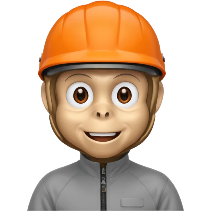monkey with orange bicycle helmet, sweatshirt emoji