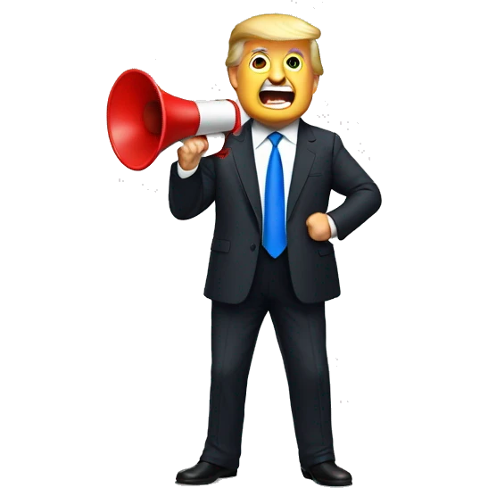trump holds loudspeaker emoji
