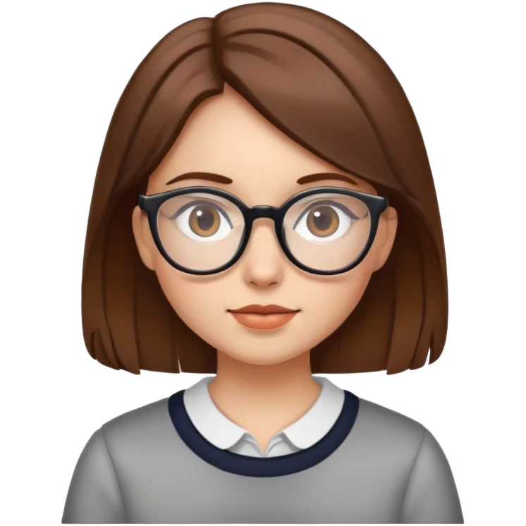 girl with glasses and brown hair emoji