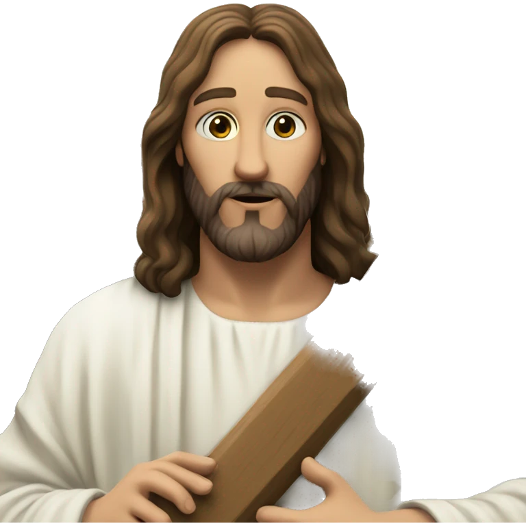 Jesus holding the cross in Calvary emoji