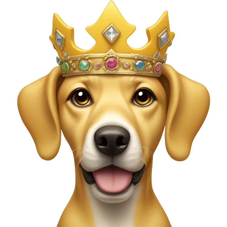 Yellow dog with a crown emoji