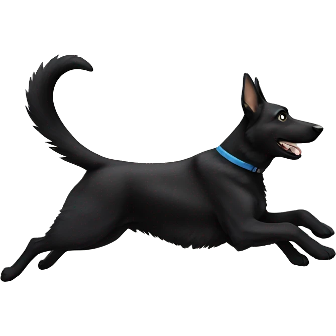 Black German Shepherd running emoji