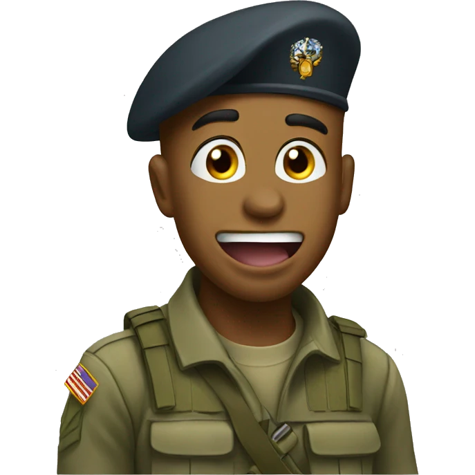 soldier shows his tongue emoji