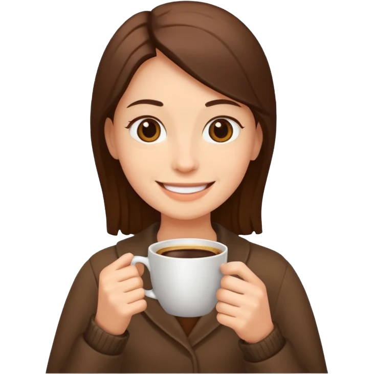 Saya sedang bahagia karena baru saja mendapatkan hadiah kopi emoji