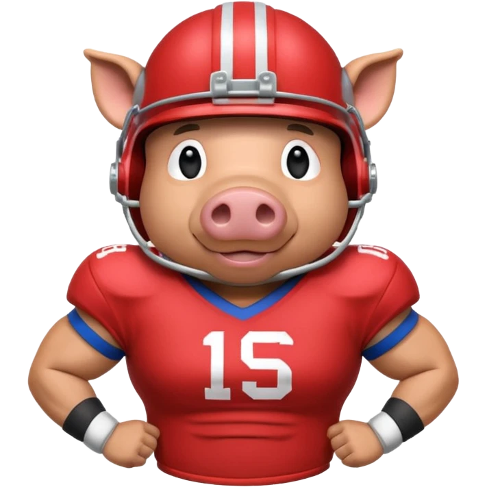 american football player pig with emoji