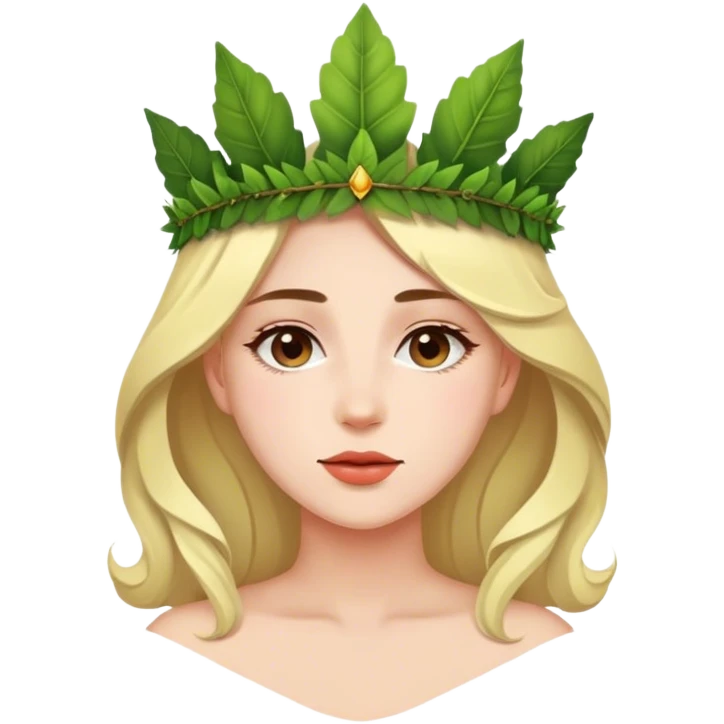 A woman with a leaf crown emoji