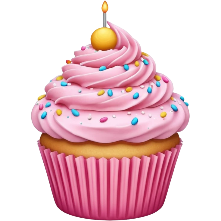 Cupcake with pink icing emoji
