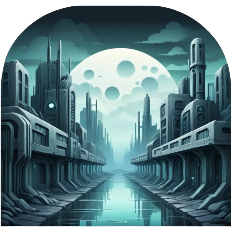 Spectral Gloomy Dystopian Apocalyptic Aesthetic Scenery Deco emoji
