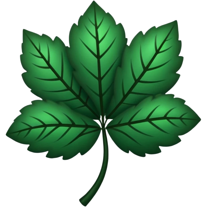 Trébol  color negro con cinco hojas  emoji