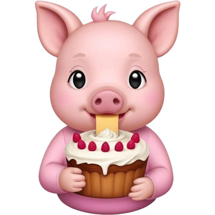 Lanie Pig in cake emoji