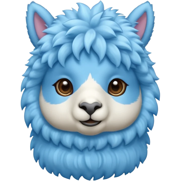Blue cute alpaca emoji