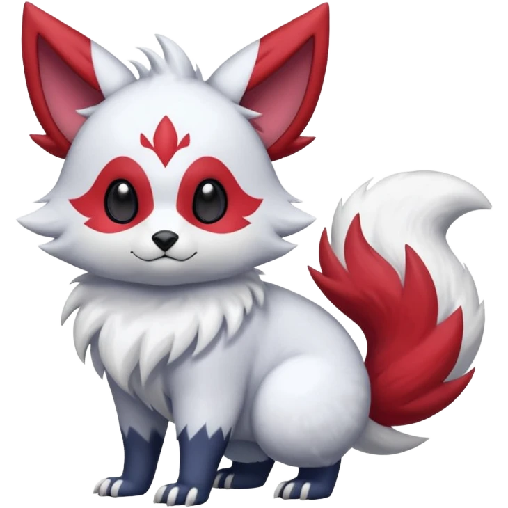  flurry fuzzy Absol-Zorua-Furret-Zangoose-Chinchilla-fusion-animal-Fakémon-hybrid-creature  emoji