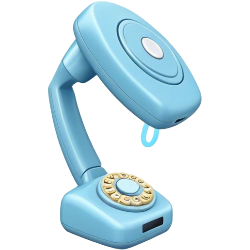 a phone that is spinning in the air. The back is light blue and everything is very bright emoji