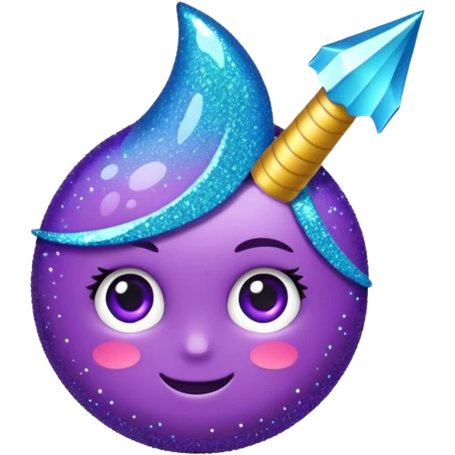 Glitter Roxo e Ciano Flecha emoji