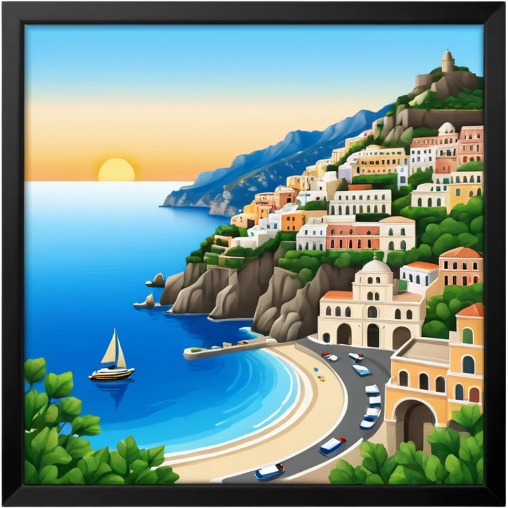 amalfi coast round frame  emoji