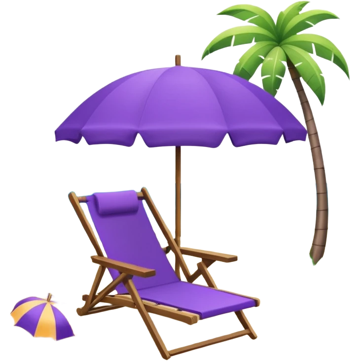 beach chair with purple umbrella emoji
