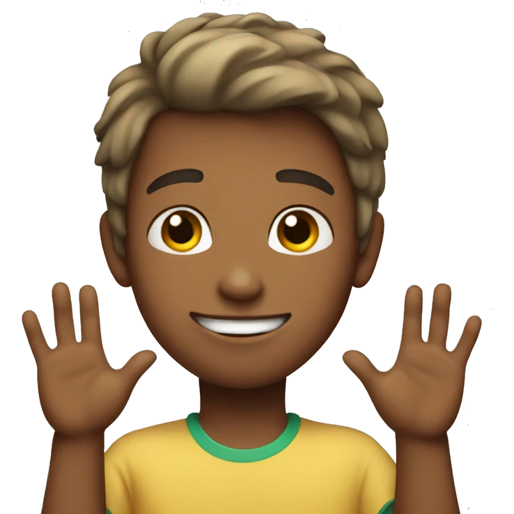 boy with hands in air emoji
