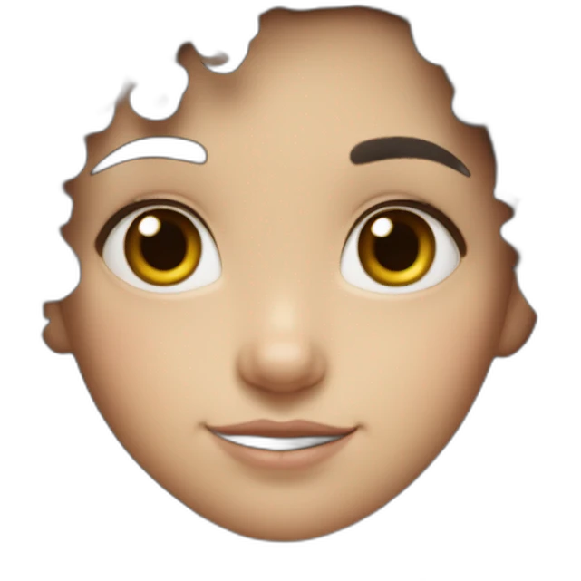 curly black haired white skined a little fat cute girl kid but the hairs ar gathered at the top emoji