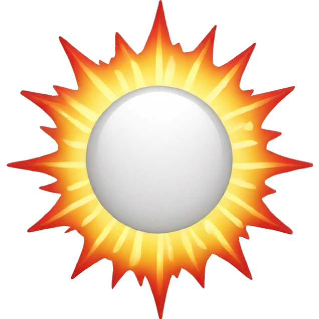 sun red sun rays emoji